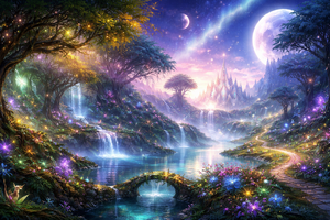 Landschaft in einer Feenwelt